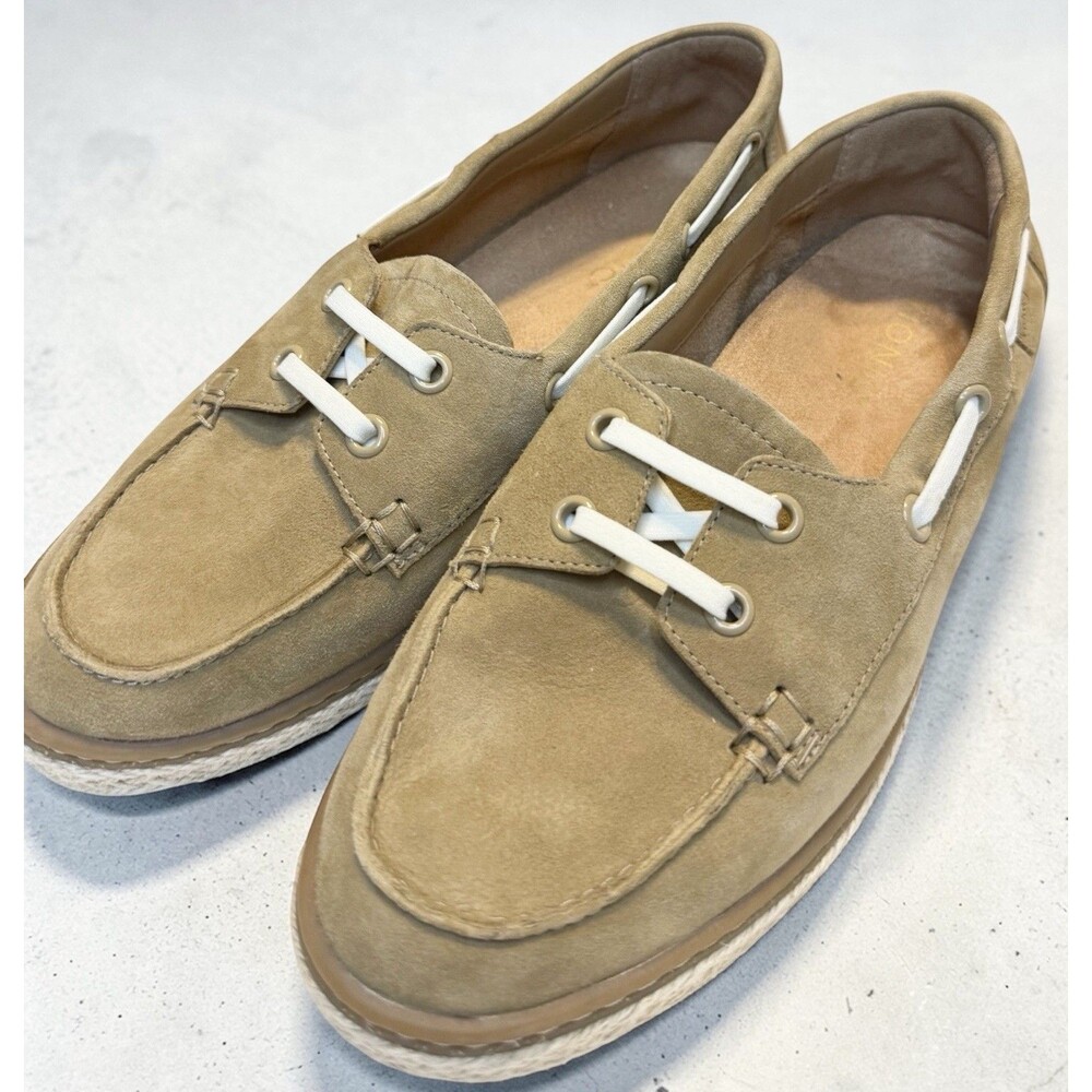 Vionic Womens Bay Summer Loafer Boat Shoe Slip On Tan Leather Size 7.5